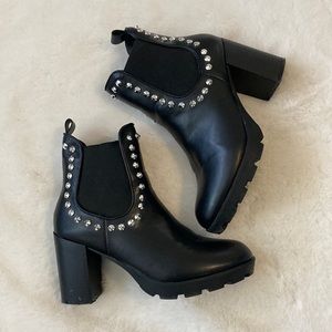 Nicole Miller NY Studded Leather Booties, Size 9